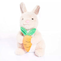 Tiger Feet soft toy bunny holding a carrot, 28cm plush toy for children, featuring realistic bunny details and soft fabric.
