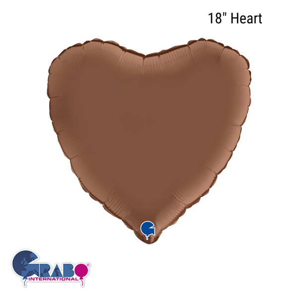 Grabo Foil Balloon Satin Chocolate Heart 18"