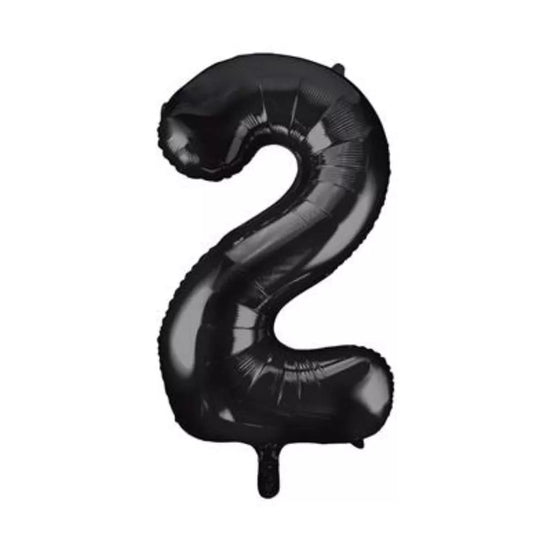 Unique Foil Balloon Black 34" Number 2