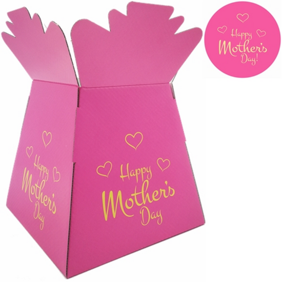 Happy Mother's Day Pink Hearts Bouquet Box
