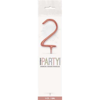 Unique Party Candle Sparkler Number 2 Rose Gold 7