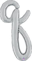 Grabo Foil Balloon Silver Script 14" Letter Q