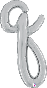 Grabo Foil Balloon Silver Script 14" Letter Q