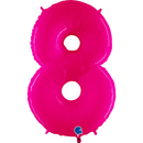 Grabo Foil Balloon Pink Fluo 40" Number 8
