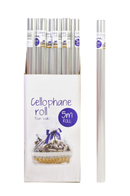 Uncle Bills Cellophane rollwrap, 70cm x 5m, transparent packaging material for wrapping gifts and products.