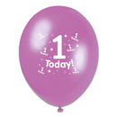 Age 1 Assorted Latex Balloons 6 x 8pk