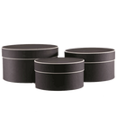 Large Round Black Hat Boxes With Cream Trim 3pk