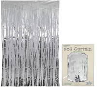 Silver Metallic Foil Door Curtain 2.4M