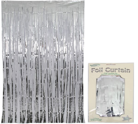 Silver Metallic Foil Door Curtain 2.4M