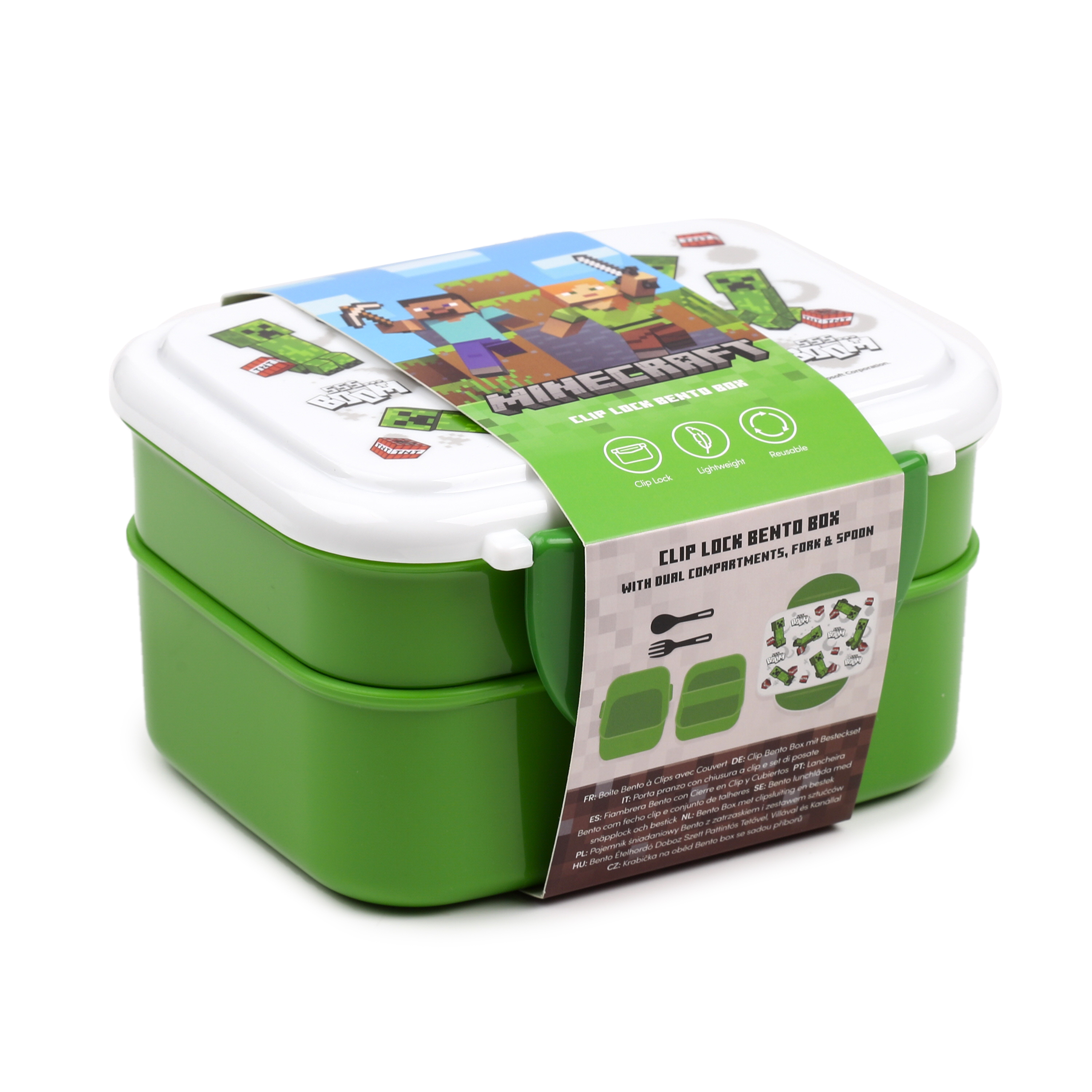 Puckator Lunch Box With Cutlery Minecraft