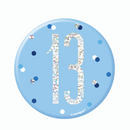 Blue Glitz 13th Birthday 3" Badge