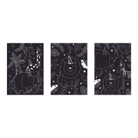 Eurowrap Scratch Art 3pc Jungle