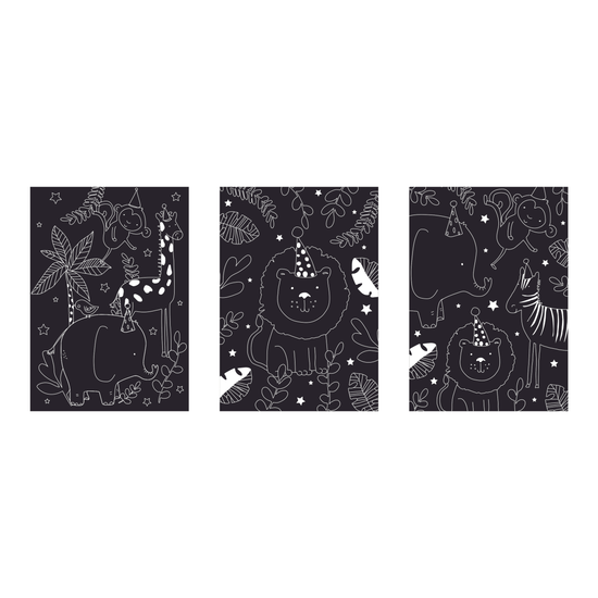 Eurowrap Scratch Art 3pc Jungle