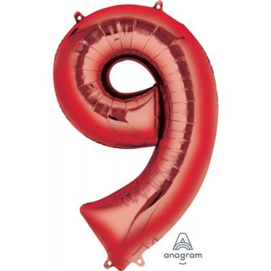 Anagram Foil Balloon Red 34" Number 9