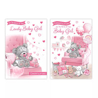 Set of 12 Poppyhill C50 birth congratulations cards with colorful designs and heartfelt messages for new parents.