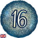 Oaktree Age 16 Navy & Gold 18" Foil Balloon