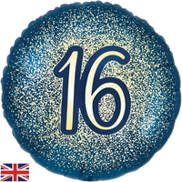 Oaktree Age 16 Navy & Gold 18" Foil Balloon