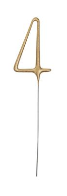 Unique Party Candle Sparkler Number 4 Gold 7