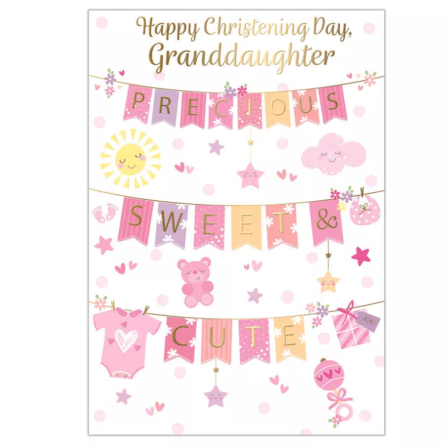 Set of six Prelude C50 Christening granddaughter greeting cards featuring elegant designs and heartfelt messages.