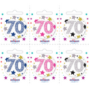 Small 70th Birthday Badges 6pk