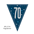 Unique Flag Banner Blue Glitz Age 70 9ft