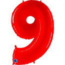 Grabo Foil Balloon Red Fluo 40" Number 9