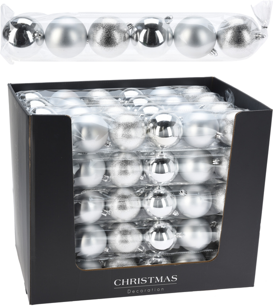 Koopman 6 Pack Baubles Silver 70mm