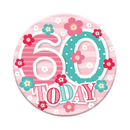 Six small Tiger Feet birthday badges with the number 60, perfect for celebrating a 60th birthday event.