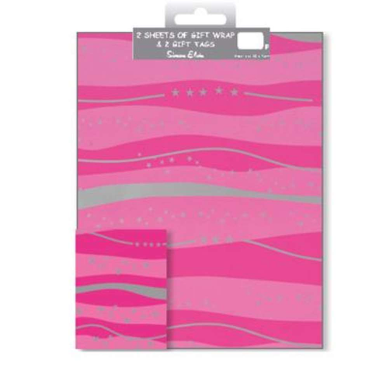 12pk Folded Wrap & Tags Pink