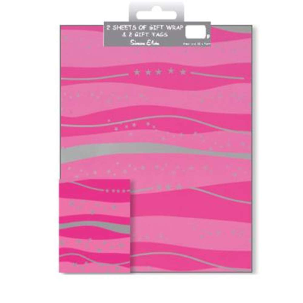 12pk Folded Wrap & Tags Pink