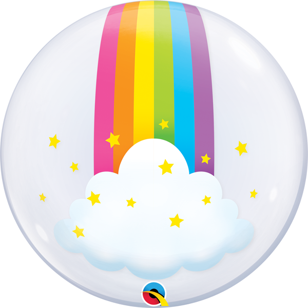 Bubble Balloon 24" Rainbow Clouds