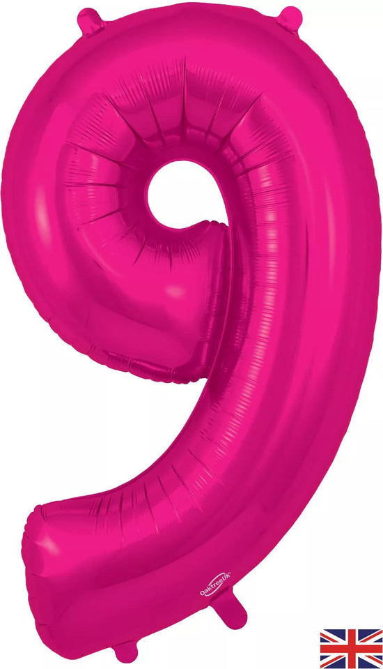 Oaktree Foil Balloon New Pink 34" Number 9