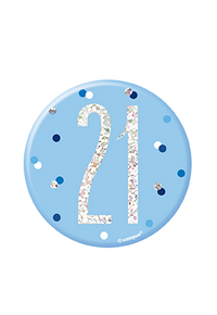 Unique Badge Blue Glitz Age 21 3