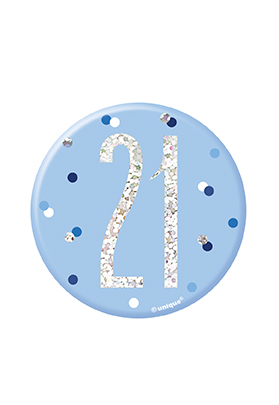 Unique Badge Blue Glitz Age 21 3