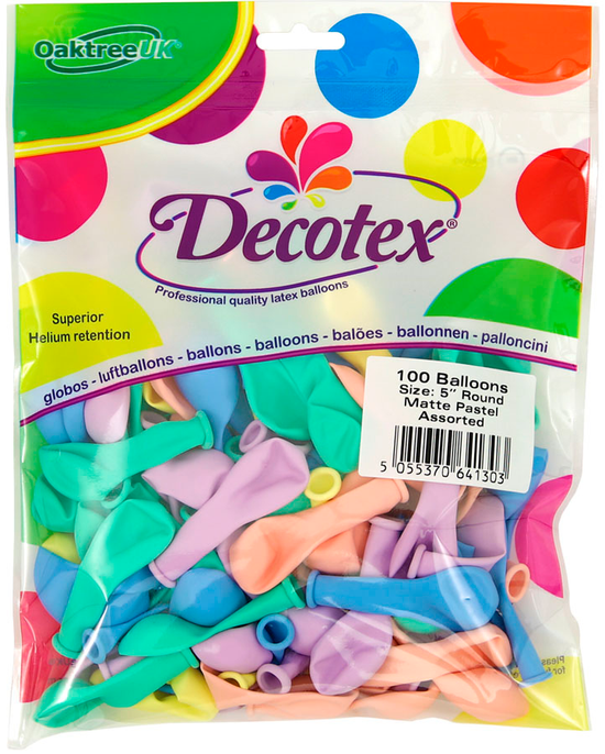 Decotex Pro Matte Pastel Assorted 5" Latex 100pk