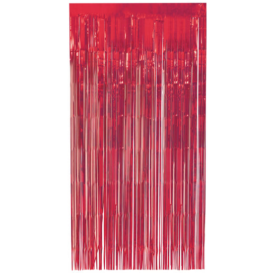 Unique Fringe Door Curtain Ruby Red 1x2M