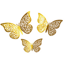 Gold 3D Adhesive Butterflies 12pk