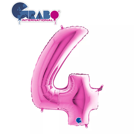 Grabo Foil Balloon Fuchsia 40" Number 4