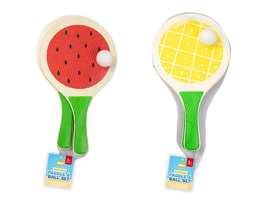 Wooden Paddle & Ball Set (Design May Vary)