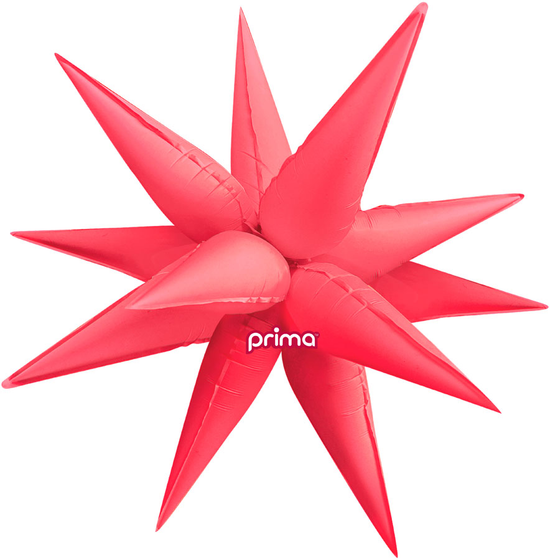 Prima Foil Balloon Electric Coral Starburst 26"