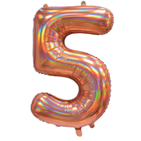 Sensations Foil Balloon Rose Gold 30" Number 5