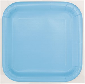Unique 14 Pack Plates Powder Blue Square 9