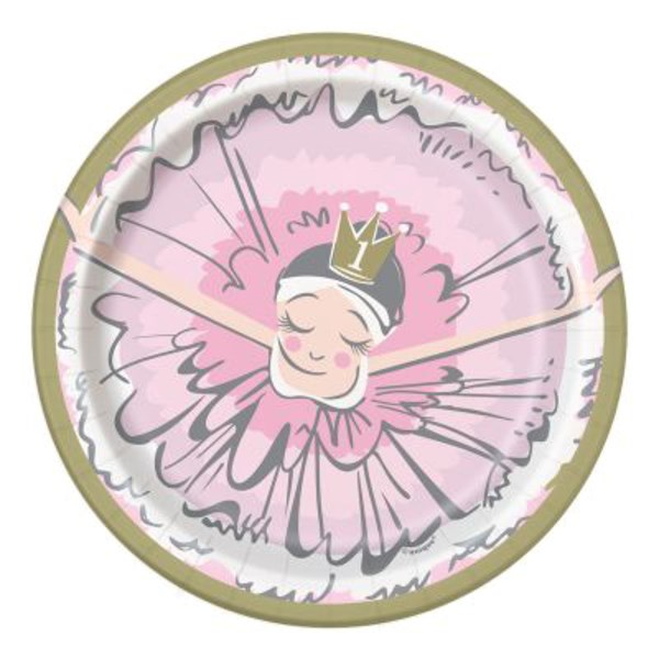 Unique 8 Pack Plates Ballerina 1st Birthday 7