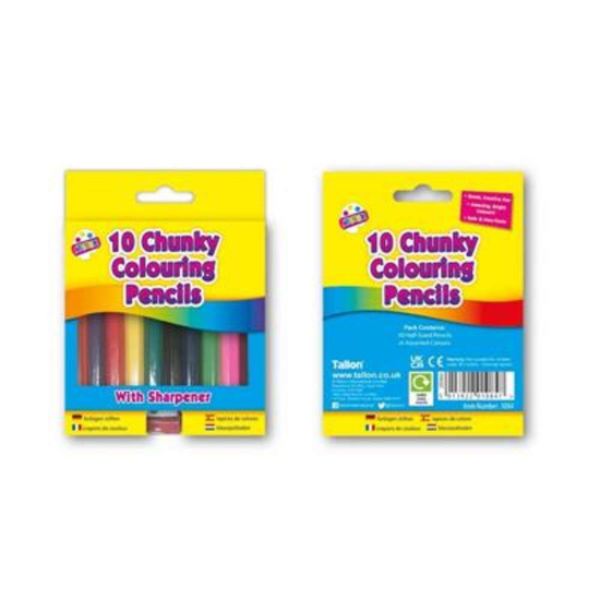 10 Colouring Pencils & Sharpener Half Size