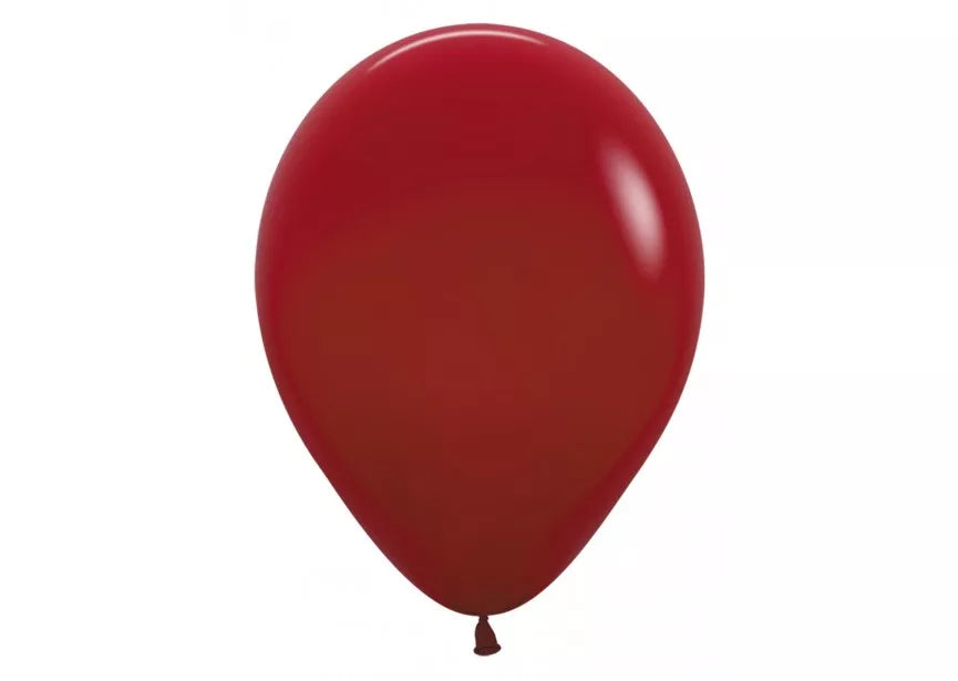 Sempertex Fashion Imperial Red 12-inch latex balloons, 12-pack, used for decorative occasions and celebrations.