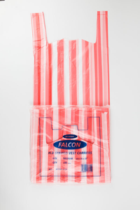 Magnum 100 Pack Carrier Bag Red Striped 10x15x18