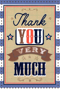 Six Simon Elvin thank you cards from the C50 Everyday Thank You set, featuring simple, elegant designs for expressing gratitude.