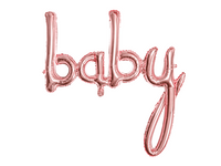 Rose Gold Baby Script Foil Balloon 29" x 30"