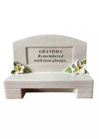 David Fischoff Memorial Bench Grandma keepsake with engraved inscription and decorative design, crafted from durable materials.