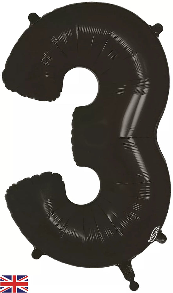 Oaktree Foil Balloon Black 34" Number 3